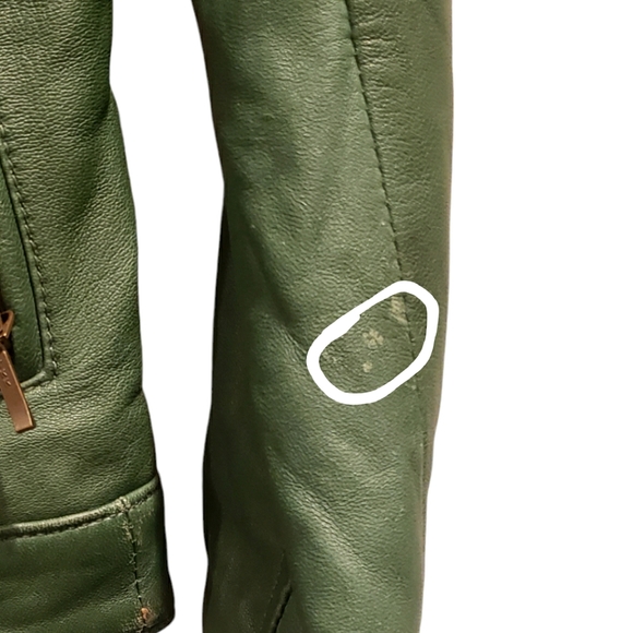 Banana Republic Heritage Cropped Leather Moto Jacket in Hunter Green Siz… - Picture 12 of 13